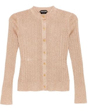 Tom Ford Metallic-Threading Cardigan - Natural