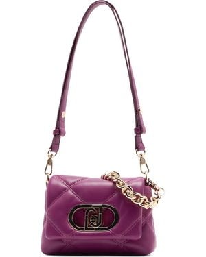 Liu Jo Lapuffy Quilted Monogram Bag - Purple
