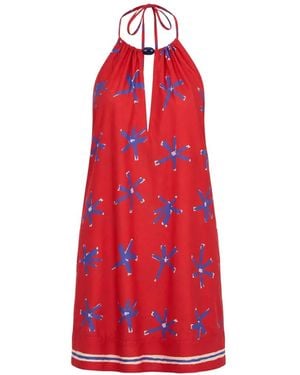 STAUD Dani Halterneck Mini Dress - Red