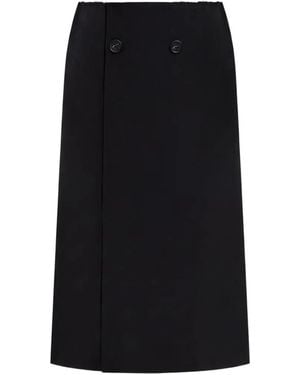 MM6 by Maison Margiela Wool Midi Skirt - Black