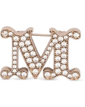 Max Mara Brosche Mit Logo-Schild - Weiß