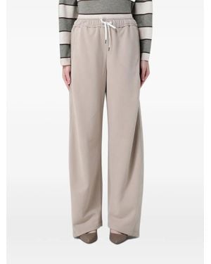 Brunello Cucinelli Drawstring Wide-Leg Pants - Natural