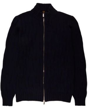 Svevo Cable Knit Zip Jacket - Blue
