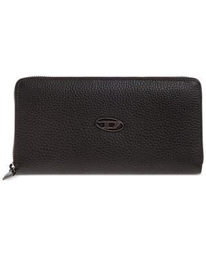 DIESEL Logo Zip Wallet - Black