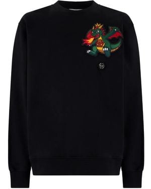 Philipp Plein Felpa Con Applicazione - Nero