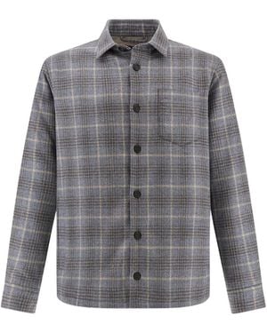 Paul & Shark Checked Wool Overshirt - Grey