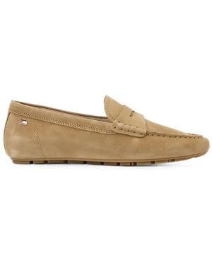Tommy Hilfiger Mocasines De Ante Con Logo Grabado - Blanco