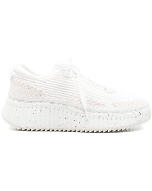 Chloé 50 Mm Nama Sneakers Met Textuur - Wit