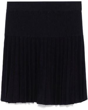 Eric Bompard Pleated Mini Skirt - Blue
