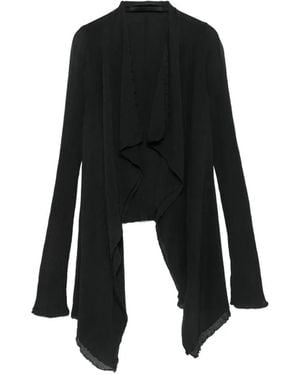Marc Le Bihan Crinkled Draped Cardigan - Black
