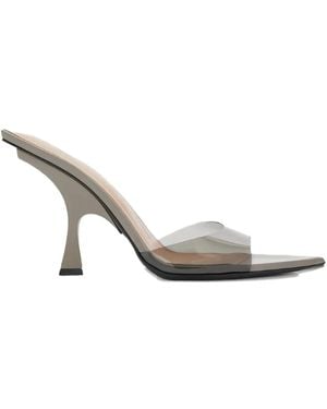 The Attico 95Mm Leather Mules - White
