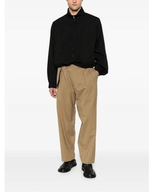 Seven Gauge Pleated Belted Trousers - Black