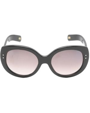 Marc Jacobs Logo-Detail Oval-Frame Sunglasses - Black