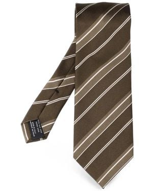 Tom Ford Diagonal-Stripe Silk Tie - Natural