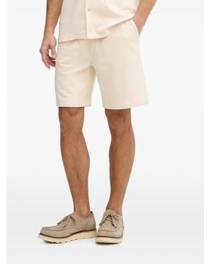 Guess Logo-Plaque Shorts - Natural