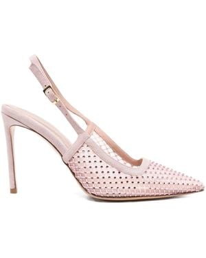 Ginissima 95Mm Crystal-Embellished Court Shoes - Pink