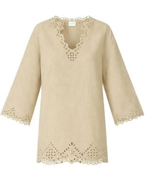 Isabel Marant Openwork Cotton Tunic Dress - Natural