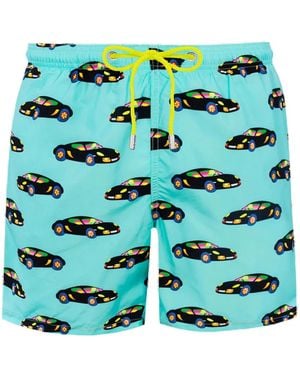 Mc2 Saint Barth Car-Print Swim Shorts - Green