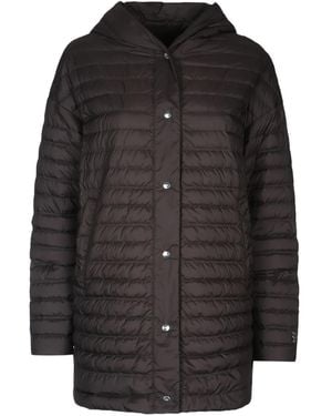 Add Hooded Quilted Coat - Black
