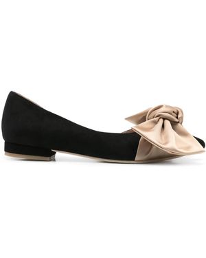 Ginissima Bow-Detailed Ballet Flats - Black