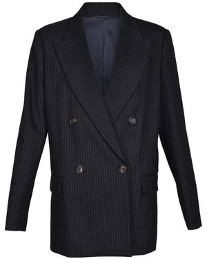 Brunello Cucinelli Double-Breasted Blazer - Blue