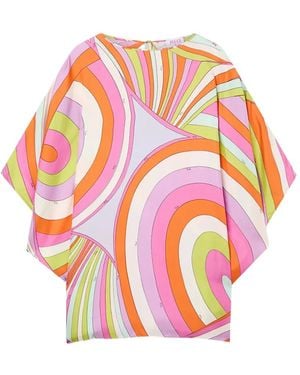 PUCCI Iride-Print Silk Kaftan - Pink
