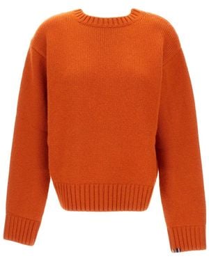 Extreme Cashmere Ribbed-Hem Cashmere Sweater - Orange