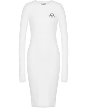 Moschino Logo-Print Mini Dress - White