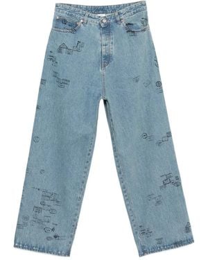 Vetements Stamp-Print Jeans - Blue