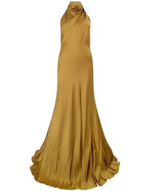 Ellery Silk Halterneck Maxi Dress - White