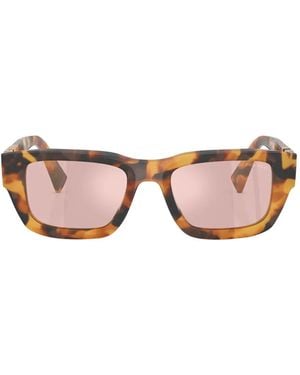 Miu Miu Tortoiseshell-Effect Rectangle-Frame Sunglasses - Pink
