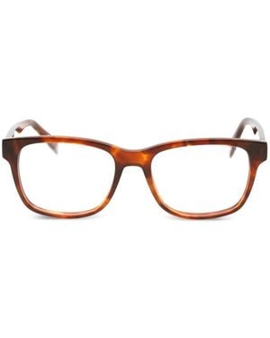 Lacoste Tortoiseshell-Effect Rectangle-Frame Glasses - Brown