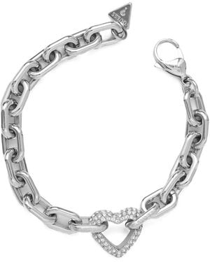 Guess Pulsera Beloved Con Colgante De Corazón - Metálico