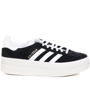 adidas Originals Gazelle Three-Stripe Platform Trainers - Black