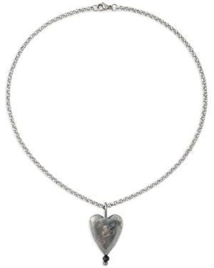Poison Drop Lab Cast Heart Necklace - Metallic