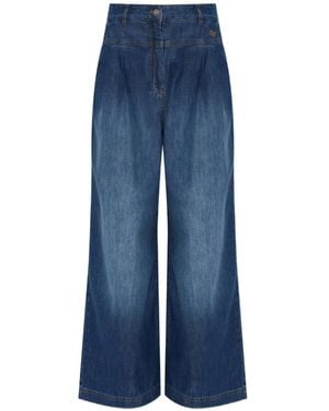 Munthe Pleated Wide-Leg Jeans - Blue