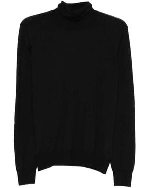 Barba Napoli Turtleneck Ribbed-Hem Sweater - Black