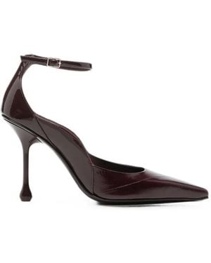Jimmy Choo Quinci Pointed-Toe Ankle-Strap Court Shoes - Red