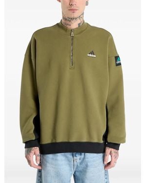 adidas Blocked Half-Zip Knitwear - Green