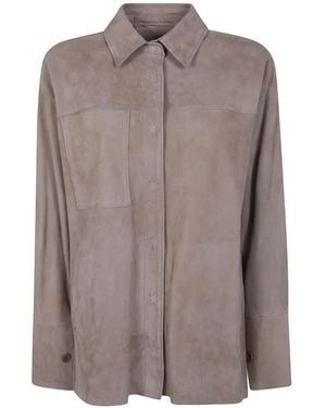 Salvatore Santoro Leather Shirt - Brown