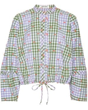 Henrik Vibskov Checked Gathered Blouse - Purple
