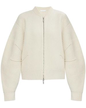 Helmut Lang Zip-Up Cardigan - Natural