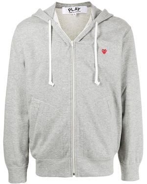 COMME DES GARÇONS PLAY Hoodie Met Rits - Grijs