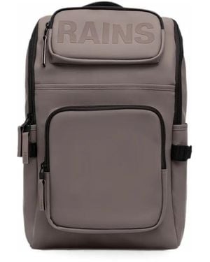 Rains Texel Cargo Logo-Print Backpack - Gray