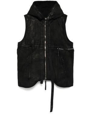 Boris Bidjan Saberi フーデッド パデッドベスト - ブラック