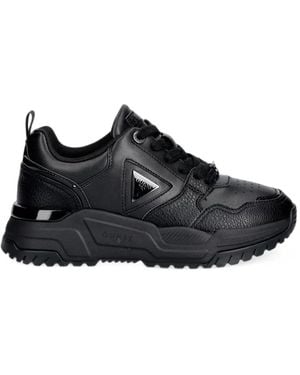 Guess Helada Logo-Plaque Panelled Trainers - Black