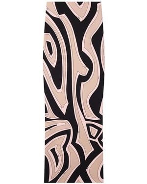 PUCCI Labirinto Print Long Fitted Skirt - White