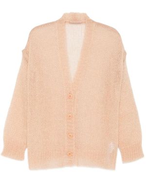 Ermanno Scervino Open-Knit V-Neck Cardigan - Natural