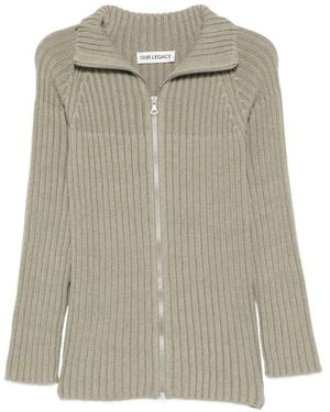 Our Legacy Cardigan Column À Fermeture Zippée - Vert