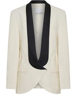 Christopher Esber Blazer Con Revers A Contrasto - Bianco